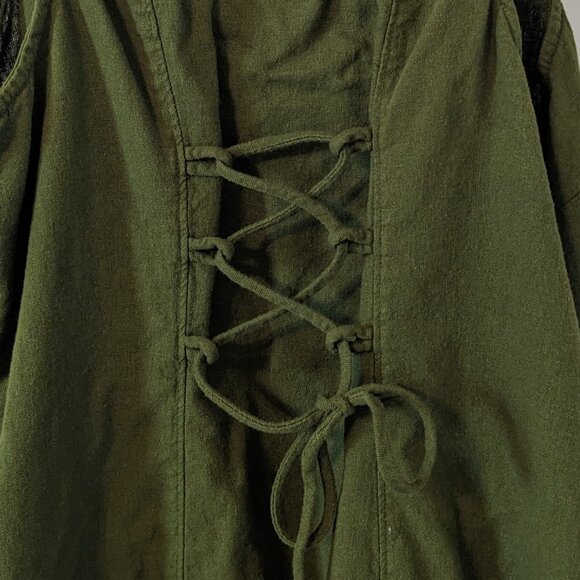 Old Navy Green Linen Blend Button Down Midi Dress - Size Medium - Picture 5 of 5